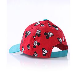 Babyhug Summer Cap Mickey Print Red - Circumference 50 cm