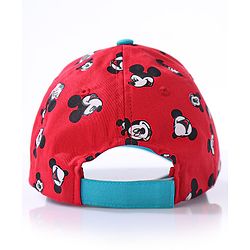Babyhug Summer Cap Mickey Print Red - Circumference 50 cm