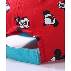 Babyhug Summer Cap Mickey Print Red - Circumference 50 cm