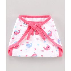 Babyhug Muslin Cloth Nappy Set of 12 Extra Small - Multicolor Whale Print