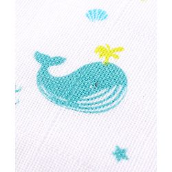 Babyhug Muslin Cloth Nappy Set of 12 Extra Small - Multicolor Whale Print