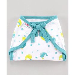 Babyhug Muslin Cloth Nappy Set of 12 Extra Small - Multicolor Whale Print