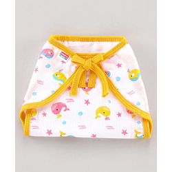 Babyhug Muslin Cloth Nappy Set of 12 Extra Small - Multicolor Whale Print