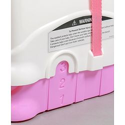 Babyhug 2 in 1 Feeding Chair & Booster Seat - Pink| Easy to Install| Safety Harness| Adjustable Double Food Tray| Durable Sturdy Material| Adjustable Height