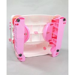 Babyhug 2 in 1 Feeding Chair & Booster Seat - Pink| Easy to Install| Safety Harness| Adjustable Double Food Tray| Durable Sturdy Material| Adjustable Height