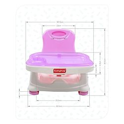 Babyhug 2 in 1 Feeding Chair & Booster Seat - Pink| Easy to Install| Safety Harness| Adjustable Double Food Tray| Durable Sturdy Material| Adjustable Height