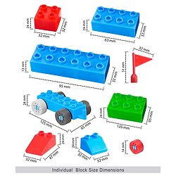 Babyhug Premium 72 Pcs Big Size Colorful Blocks| Toys Building and Construction Interlocking Jumbo Blocks with Big Building Storage Deluxe Bag | Educational and Learning Toy for Children| BIS Certified| Non-Toxic