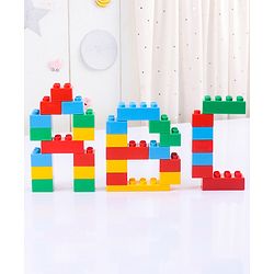 Babyhug Premium 72 Pcs Big Size Colorful Blocks| Toys Building and Construction Interlocking Jumbo Blocks with Big Building Storage Deluxe Bag | Educational and Learning Toy for Children| BIS Certified| Non-Toxic