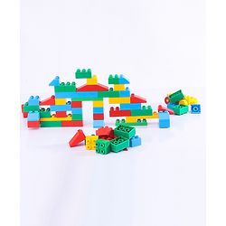Babyhug Premium 72 Pcs Big Size Colorful Blocks| Toys Building and Construction Interlocking Jumbo Blocks with Big Building Storage Deluxe Bag | Educational and Learning Toy for Children| BIS Certified| Non-Toxic