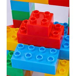 Babyhug Premium 72 Pcs Big Size Colorful Blocks| Toys Building and Construction Interlocking Jumbo Blocks with Big Building Storage Deluxe Bag | Educational and Learning Toy for Children| BIS Certified| Non-Toxic