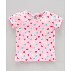 Babyhug Half Sleeves Biowashed Tees Unicorn Print Pack of 3 - Pink White