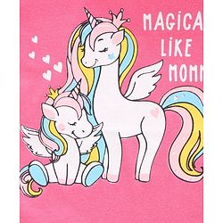 Babyhug Half Sleeves Biowashed Tees Unicorn Print Pack of 3 - Pink White
