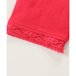 Babyhug Lace Border Three Fourth Leggings - White