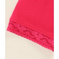 Babyhug Lace Border Three Fourth Leggings - White