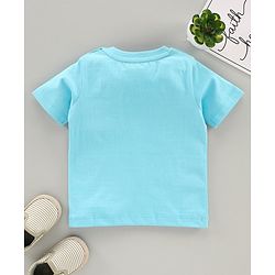 Babyhug Half Sleeves Biowashed Tee Dino Print - Blue