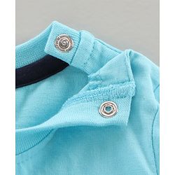 Babyhug Half Sleeves Biowashed Tee Dino Print - Blue