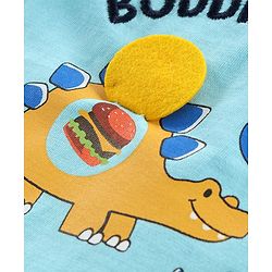 Babyhug Half Sleeves Biowashed Tee Dino Print - Blue