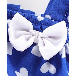 Babyhug Flutter Sleeves Layered Top Heart Print - Blue