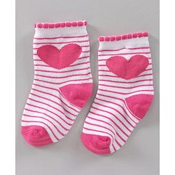 Cutewalk by Babyhug Anti Bacterial Socks Pack of 3 Pairs - Pink