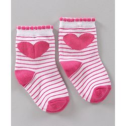 Cutewalk by Babyhug Anti Bacterial Socks Pack of 3 Pairs - Pink