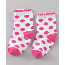 Cutewalk by Babyhug Anti Bacterial Socks Pack of 3 Pairs - Pink