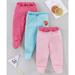 Babyhug Full Length Bootie Leggings Pack Of 3 - Multicolor
