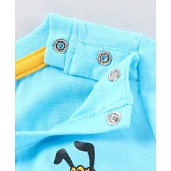 Babyhug Half Sleeves Bio-wash Tee Mickey Mouse Print -  Blue