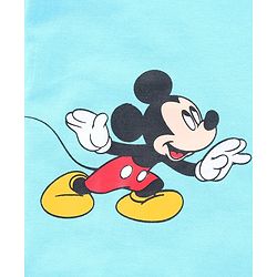 Babyhug Half Sleeves Bio-wash Tee Mickey Mouse Print -  Blue