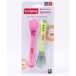 Babyhug Heat Sensitive Spoons Pack of 2 - Green Pink
