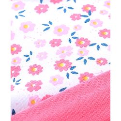 Babyhug Printed Cap With Booties & Mittens Pink - Diameter 11 cm