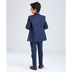 Babyhug Full Sleeves 3 Piece Party Suit - Navy Blue