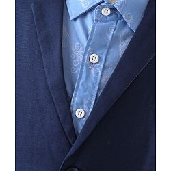 Babyhug Full Sleeves 3 Piece Party Suit - Navy Blue
