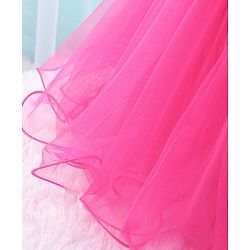 Babyhug Sleeveless Party Frock Rose Applique - Pink