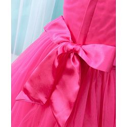 Babyhug Sleeveless Party Frock Rose Applique - Pink