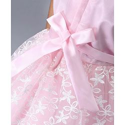 Babyhug Sleeveless Frock Floral Embroidery - Pink