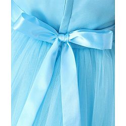 Babyhug Sleeveless Floral Embellished Party Gown - Light Blue