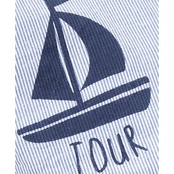 Babyhug Half Sleeves Striped Shirt Ship Print - Blue