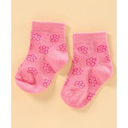 Cute Walk by Babyhug Anti Bacterial Ankle Length Socks Pack of 3 - Pink Blue White