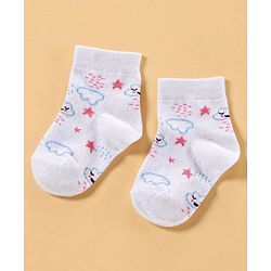 Cute Walk by Babyhug Anti Bacterial Ankle Length Socks Pack of 3 - Pink Blue White