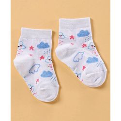 Cute Walk by Babyhug Anti Bacterial Ankle Length Socks Pack of 3 - Pink Blue White
