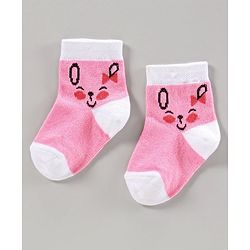 Cute Walk by Babyhug Anti Bacterial Ankle Length Socks Pack of 2 Cartoon Design - Multicolor