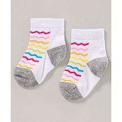 Cute Walk by Babyhug Anti Bacterial Ankle Length Socks Pack of 2 Striped - Multicolor