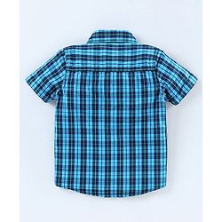 Babyhug Half Sleeves Check Shirt - Blue