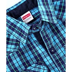 Babyhug Half Sleeves Check Shirt - Blue
