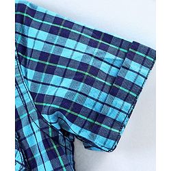 Babyhug Half Sleeves Check Shirt - Blue
