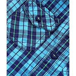 Babyhug Half Sleeves Check Shirt - Blue