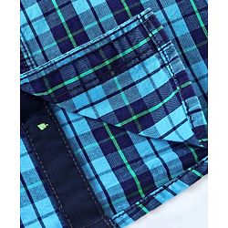 Babyhug Half Sleeves Check Shirt - Blue