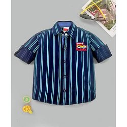 Babyhug Full Sleeves Shirt Striped - Navy