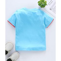 Babyhug Half Sleeves Biowashed Tee Shark Print - Blue