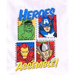 Babyhug Half Sleeves Biowashed T-shirt Marvel Print - White